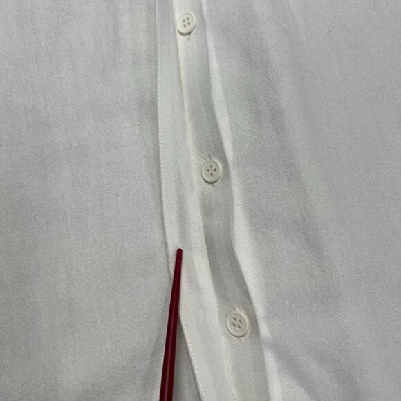 Jeffrey Dodd Long Sleeve Sheer Button Down Shirt SIZE 38 US 4 White Blouse FLAW - Picture 11 of 15